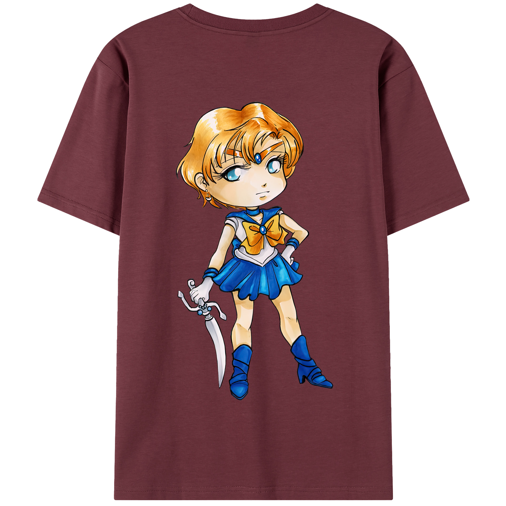 （画像用） 美少女戦士セーラームーン 天王はるか Sailor Moon Tenoh Haruka 綿100％半袖Tシャツ（背面プリント）